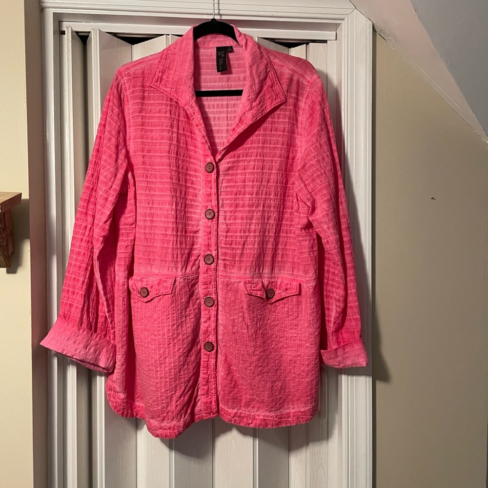 Focus Casual Life Pink Tie Dye Blazer. Like New!